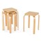 Stackable Stools Set of 4 with Square Top and Rounded Corners - 14" x 14" x 18"